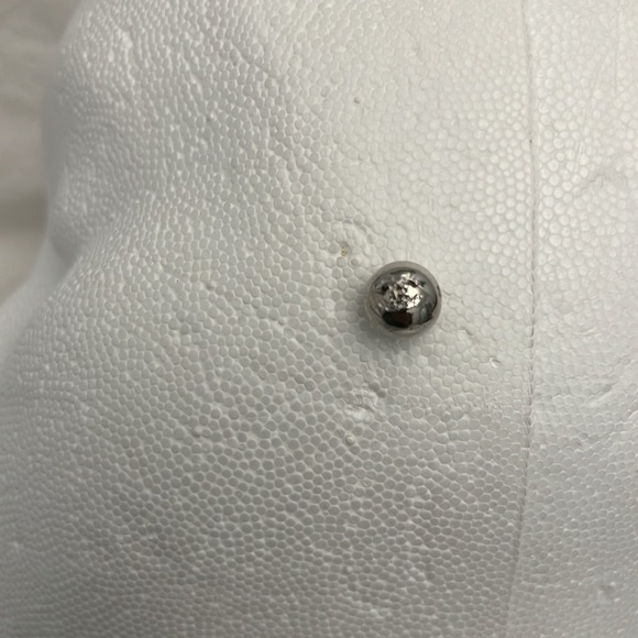 Authentic Chanel silver ball earrings with Chanel logo. - Picture 8 of 11